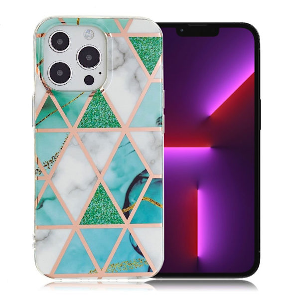 Marble design iPhone 13 Pro cover - Grøn / Hvid Multicolor