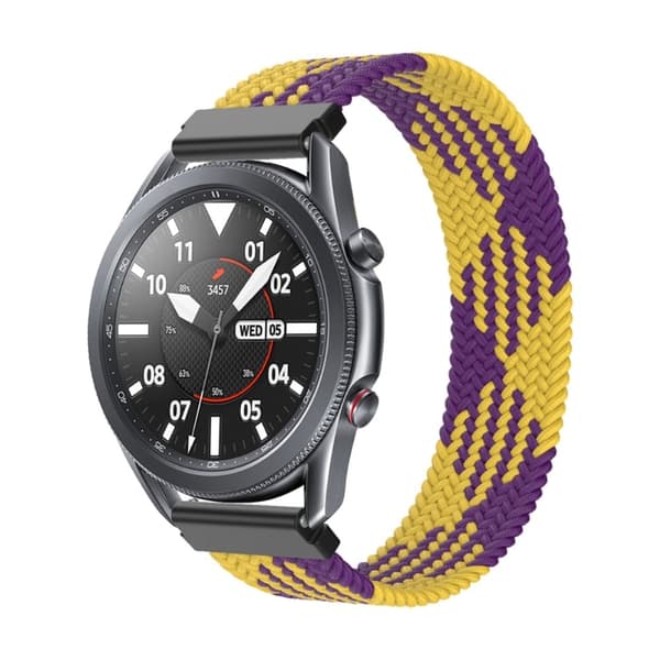 Elastisk klokkerem i nylon til Samsung Galaxy Watch 4 - Gul / Lilla Størrelse: M Purple