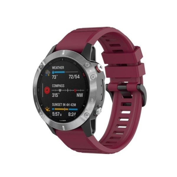 Garmin Fenix 6 hållbar klockarmband - vinröd Röd