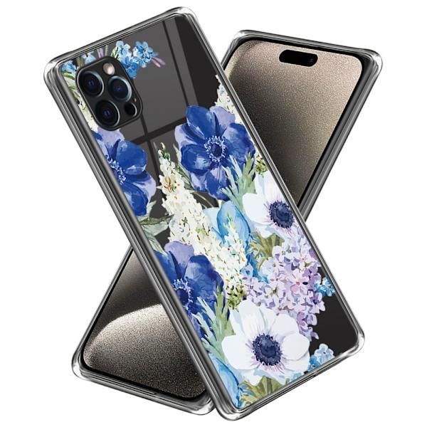 Deco iPhone 15 Pro skal - Blommor Blå