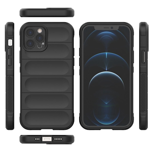 Deksel med mykt grep for iPhone 12 Pro - Svart Black