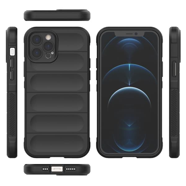 Mjukt greppformat iPhone 12 Pro skal - Svart Svart