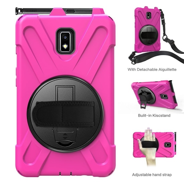 Samsung Galaxy Tab Active 2 X-muotoinen yhdistelmäkotelo - Ruusu Pink