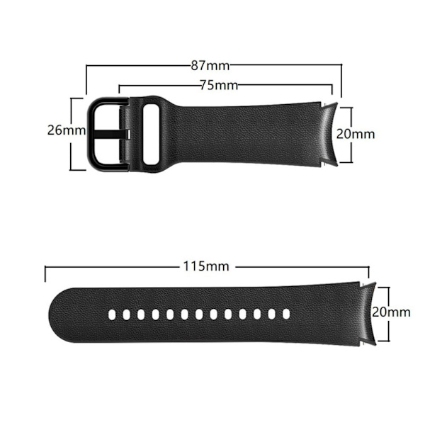 Samsung Galaxy Watch 5 / 4 silikone med læderbelagt urrem - Lyserød Red