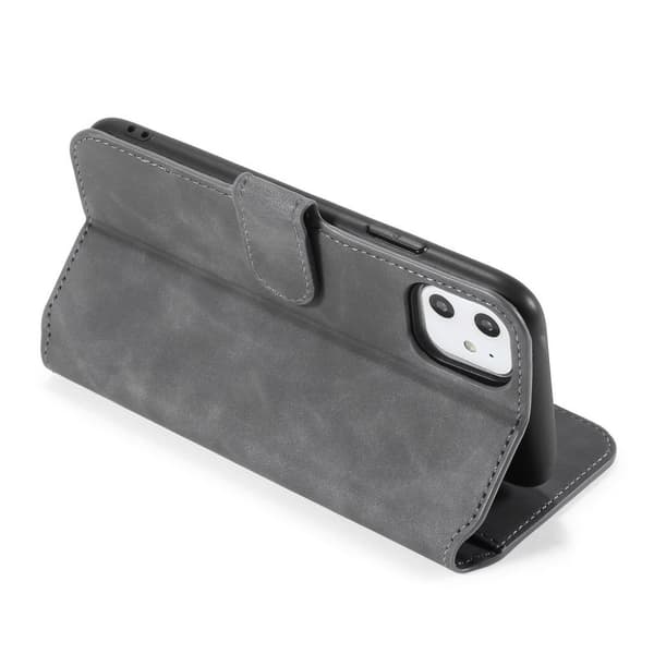 DG.MING iPhone 11 Retro kotelot - Harmaa Silver grey