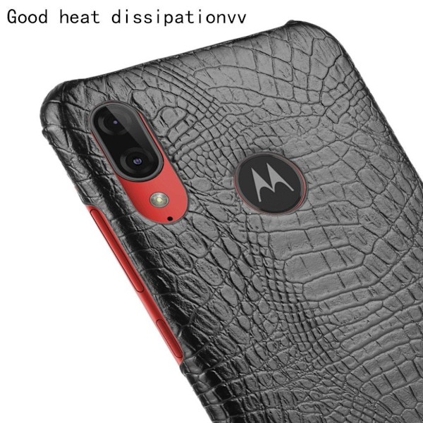 Croco Motorola Moto E6 Plus etui - Svart Black