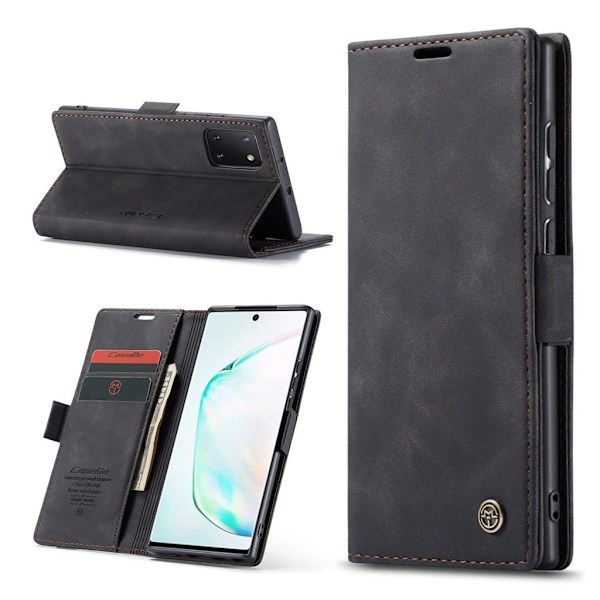 CaseMe Samsung Galaxy Note 10 Lite Vintage Etui - Sort Black