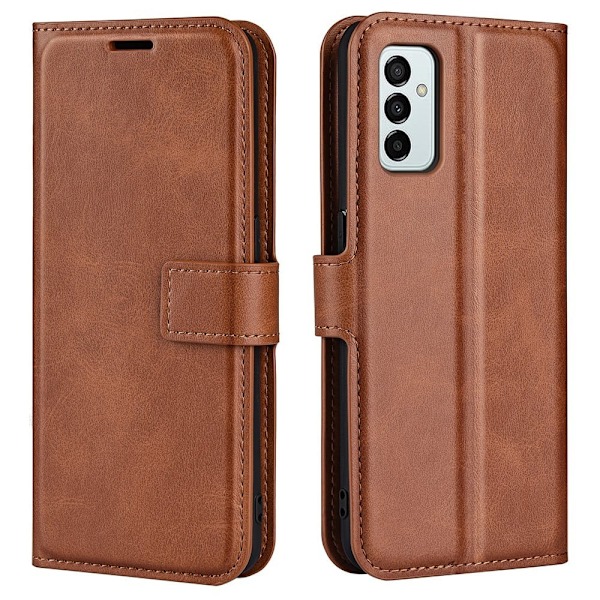 Hållbart konstläder Samsung Galaxy M23 fodral med plånbok - Brun Brun