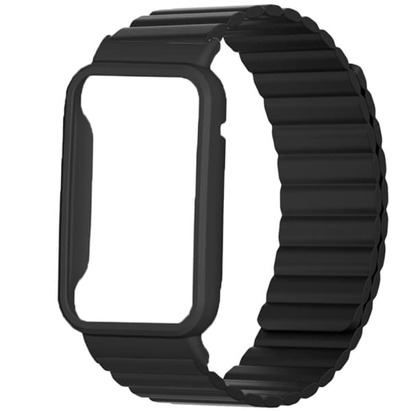 Xiaomi Mi Band 7 Pro silikoneurrem med cover - Sort Black