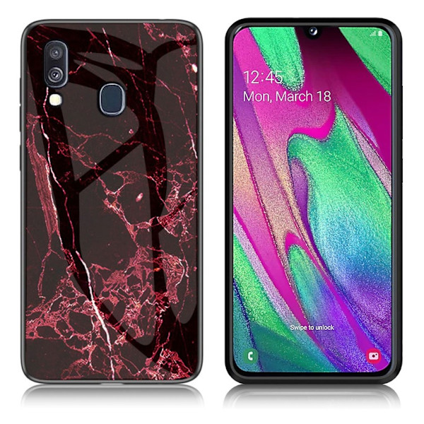 Fantasy Marmor Samsung Galaxy A40 skal - Röd Röd