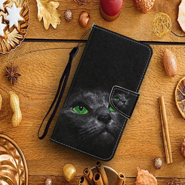 Wonderland Samsung Galaxy Note 20 Flip Etui - Sort Kat Black