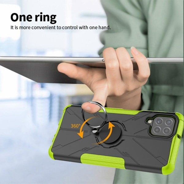 Kickstand-skydd med magnetisk platta för Samsung Galaxy A22 4G - Vit Vit