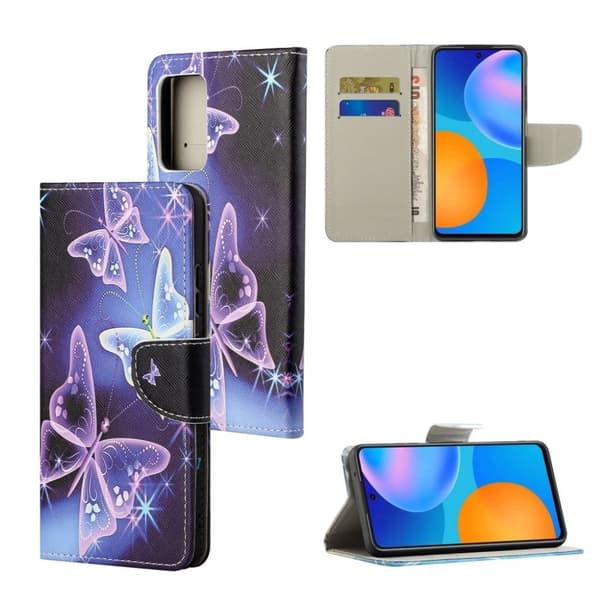 Wonderland Samsung Galaxy A32 flip kuoret - Perhonen Purple