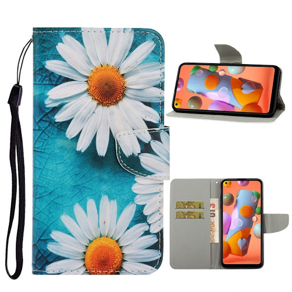 Wonderland Huawei P40 Lite E flip etui - Hvide Blomster Multicolor