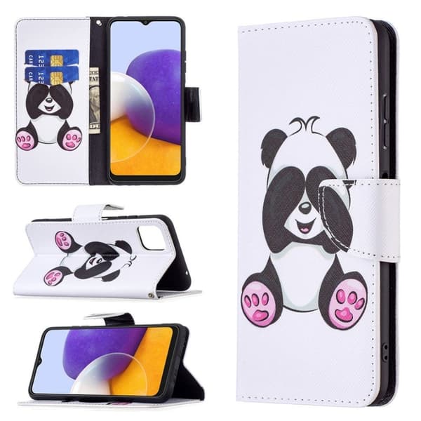 Wonderland Samsung Galaxy A22 5G Flippetui - Panda Multicolor