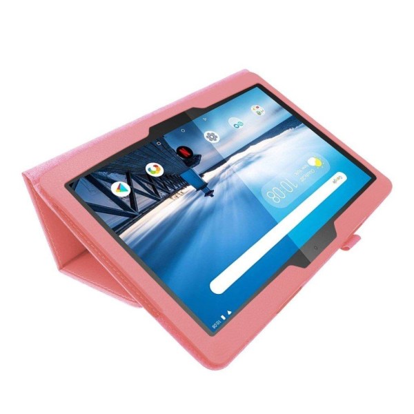 Lenovo Tab M10 lædercover med litchi tekstur - pink Pink