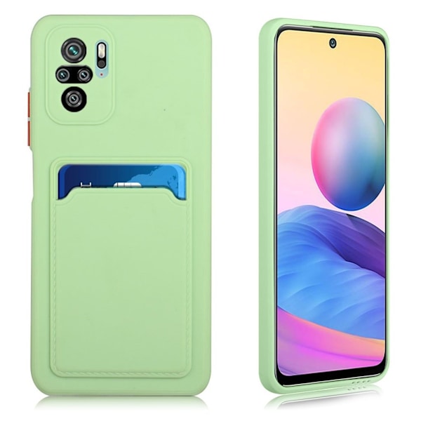 Card Holder Cover til Xiaomi Redmi Note 10 / Note 10s - Lysegrøn Green
