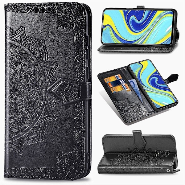 Mandala Xiaomi Redmi Note 9 Pro Max / 9 Pro / 9s Flip Etui - Sort Black
