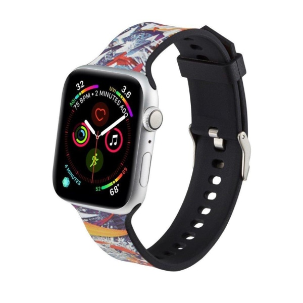 Apple Watch Series 5 40mm mönster silikon klockarmband - Plant multifärg