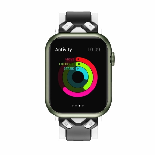 Apple Watch (41mm) farve splejset silikone urrem - Sort / Hvid Multicolor