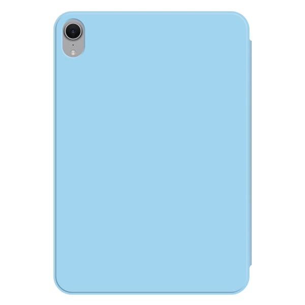 iPad mini (2024) Case Magnetic Attachment Vegan Leather Tri-Fold Stand Shockproof Cover - Baby Blue Blue