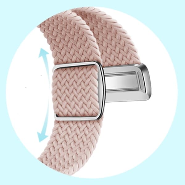 Apple Watch Series 9 41 mm flettet nylonrem - Lysegrå Silver grey