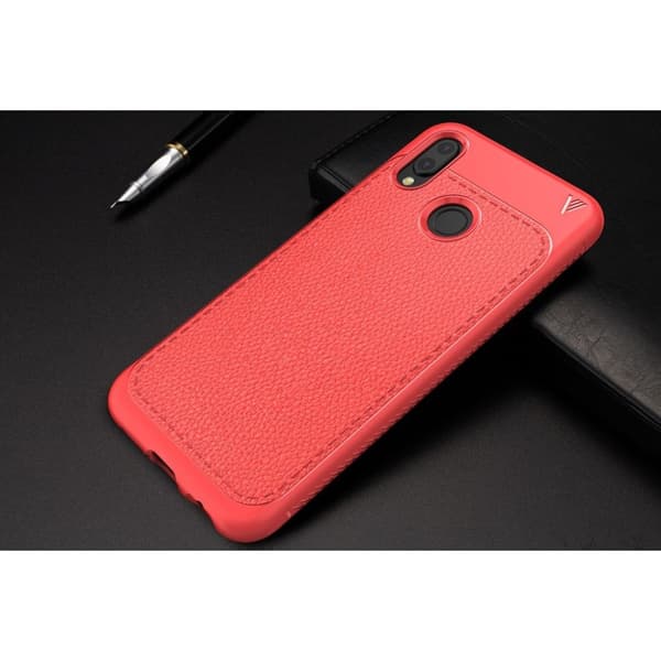 IVSO Huawei P20 Lite Deksel laget av kunstlær og silikon – Rød Red