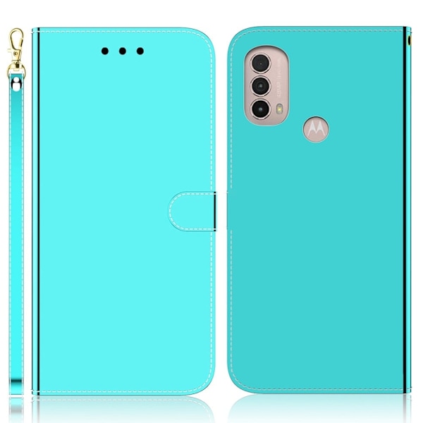 Mirror Motorola Moto E30 / E40 / E20 Flip Etui - Cyan Green