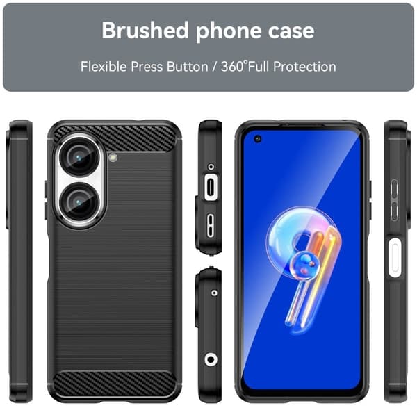 Carbon Flex Suojakotelo ASUS Zenfone 9 - Musta Black