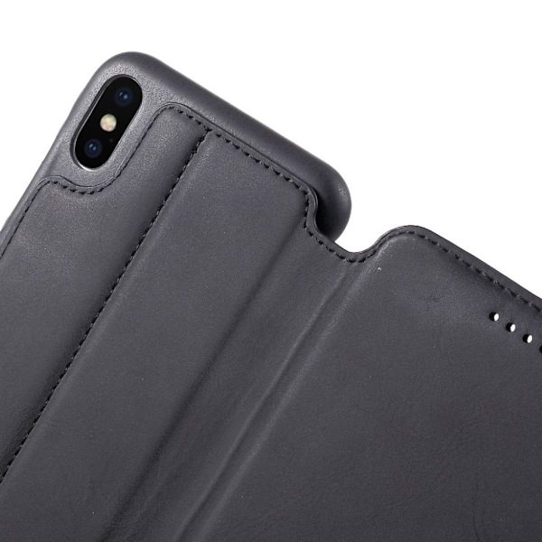 LC.Imeeke läder iPhone Xs Max fodral - Svart Svart