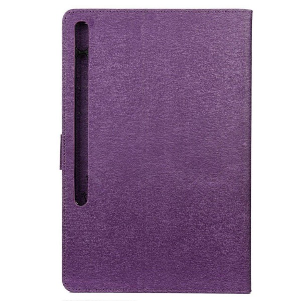 Samsung Galaxy Tab S7 Plus sommerfugle aftryk læder etui - lilla Purple