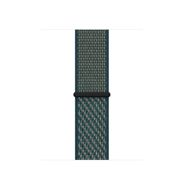 Apple Watch Series 5 44mm solid farve nylon urrem - Orange / Grøn Green