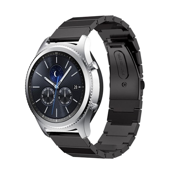 Samsung Gear S3 stabil rostfritt stål klockarmband - Svart Svart