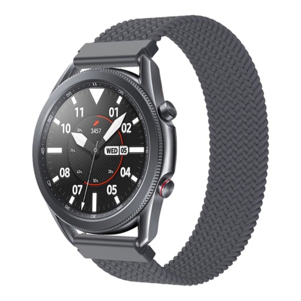 Samsung Galaxy Watch 3 (45mm) elastic nylon watch strap - Space Silvergrå