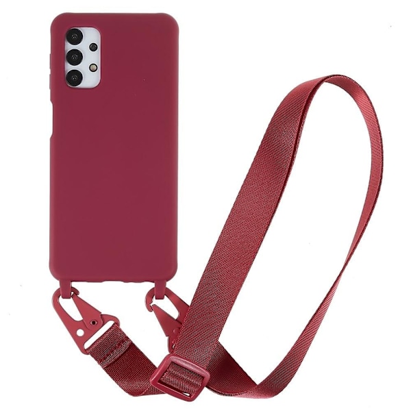 Tyndt TPU-etui med mat finish og justerbar strop til Samsung Galaxy M32 5G / A32 5G - Rød Red