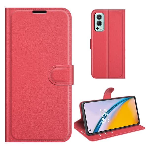 Classic OnePlus Nord 2 5G flip etui - Rød Red