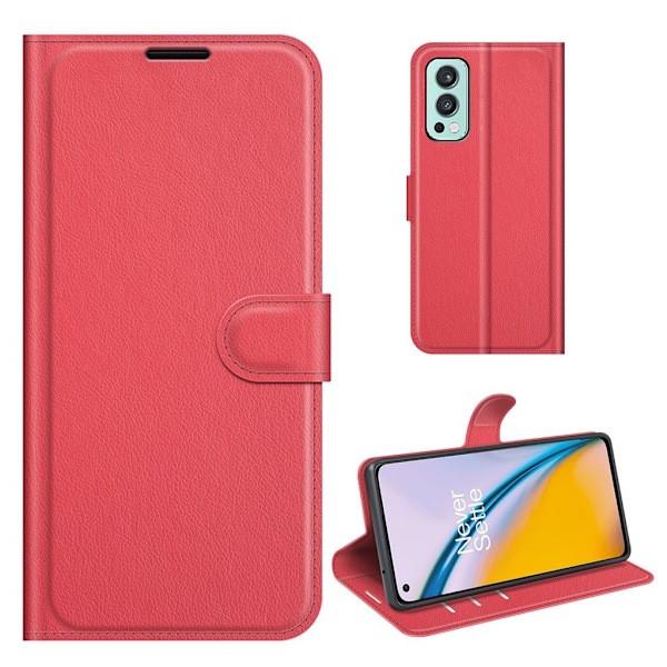 Classic OnePlus Nord 2 5G Läppäkotelo - Punainen Red