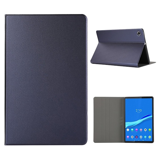 Lenovo Tab M10 FHD Plus enkelt flipfodral i läder - Mörkblå Blå