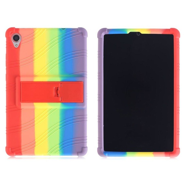 Lenovo Tab M8 (2nd Gen) FHD slide-out tyyliin kickstand silikonikotelo - Monivärinen Multicolor