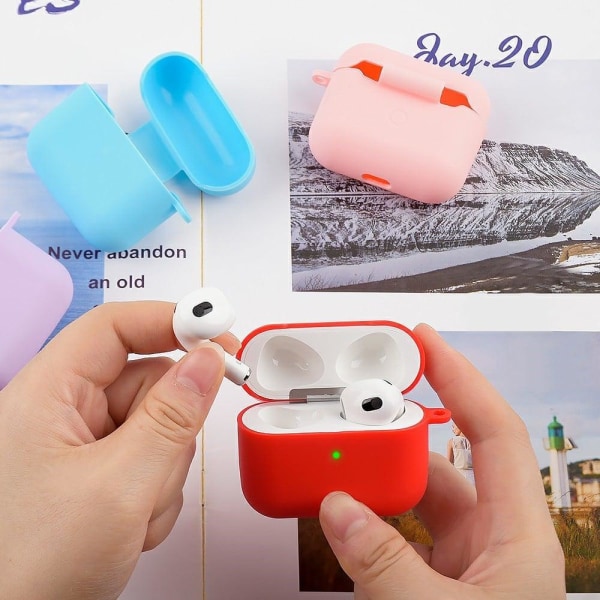 5 Pcs AirPods 3 silicone case with accessories - Baby Blue Blå