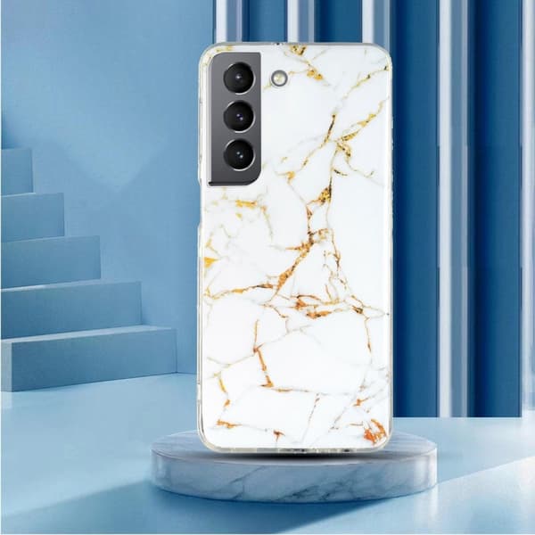 Marble Samsung Galaxy S22 Suojakotelo - Valkoinen White