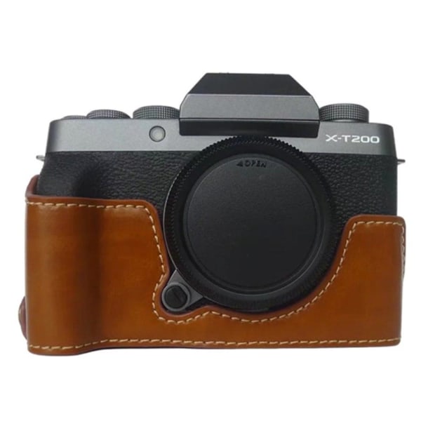 Fujifilm X-T200 læder cover til halv krop - Brun Brown