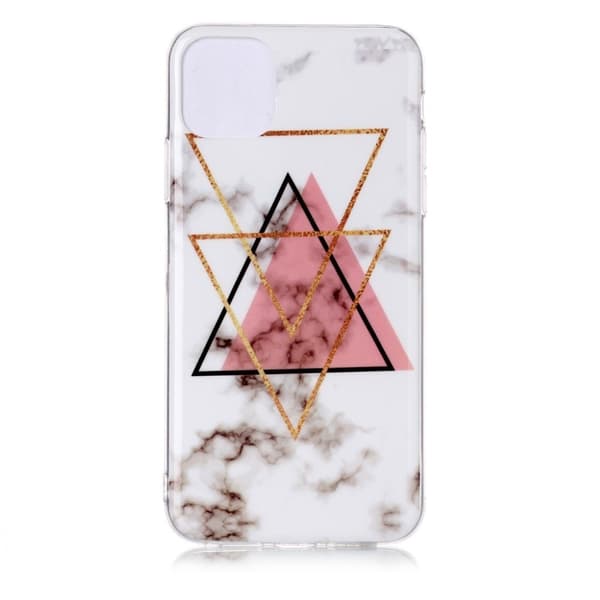 Marmormotiv iPhone 11 Pro Max skal - Marmor Med Ljusa Trianglar multifärg