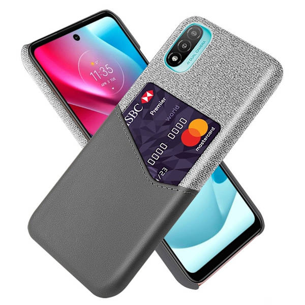 Bofink Motorola Moto E20 Kredittkort Deksel - Grå Silver grey