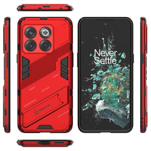 Shockproof Hybrid Deksel med A Modern Touch til OnePlus Ace Pro / 10t - Rød Red
