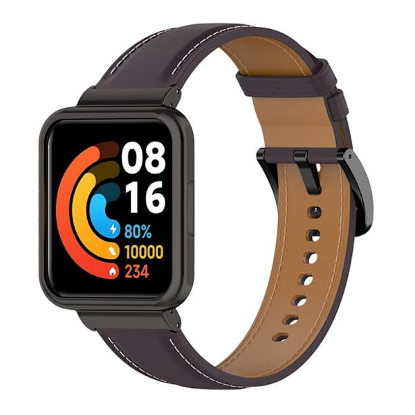 Xiaomi Redmi Watch 2 Lite Urrem i ægte læder - Mørklilla Purple