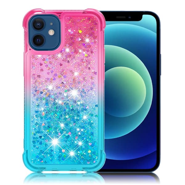 Princess iPhone 12 Mini kotelot - Ruusu / Syaani Green