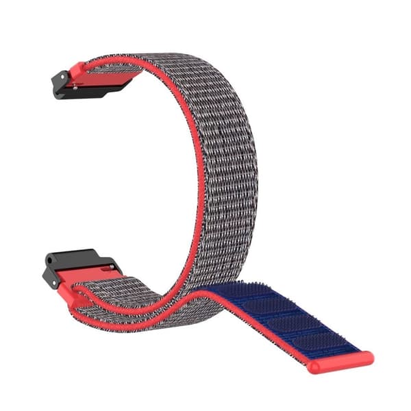 Garmin Forerunner 220 / 230 / 235 / 630 / 620 / 735 nylonarmband - Silver / Röd Silvergrå