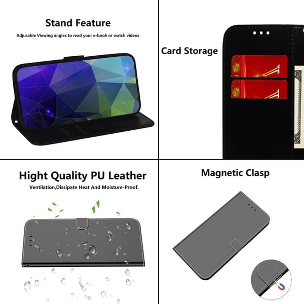 Mirror etui til Samsung Galaxy S22 Plus - Sort Black