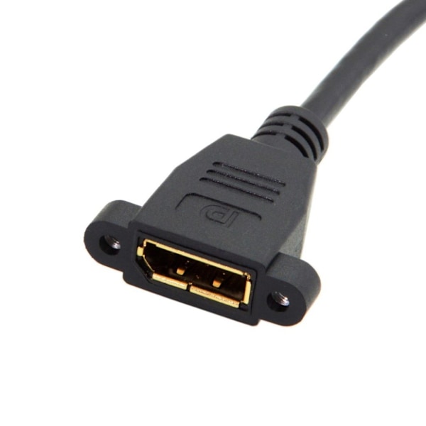 DP-015-DN förlängningskabel för DisplayPort hankontakt till honkontakt 90 grader uppåtvinklad 30CM Svart